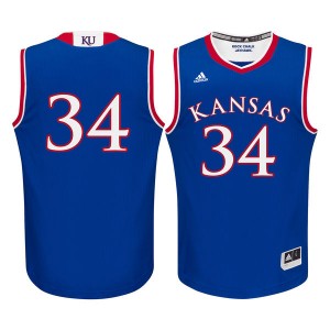 Royal Blue #34 Kansas Jayhawks Jersey