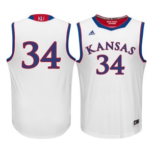 #34 White Kansas Jayhawks Jersey