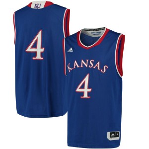 S-3XL Kansas Jayhawks #4 Royal Blue Jersey