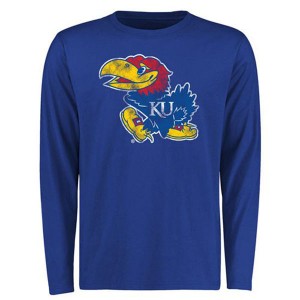 Kansas Jayhawks Royal Big Tall Classic Primary Long Sleeves T-Shirt