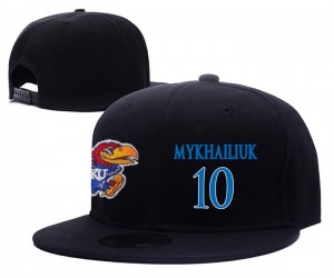 #10 Sviatoslav Mykhailiuk Black NCAA Kansas Jayhawks Adjustable Snapback Hat