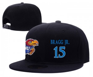 NCAA Kansas Jayhawks #15 Carlton Bragg Jr. Black Adjustable Snapback Hat