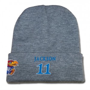Average Josh Jackson Kansas Jayhawks #11 Gray Top Of The World College Player Knit Beanie