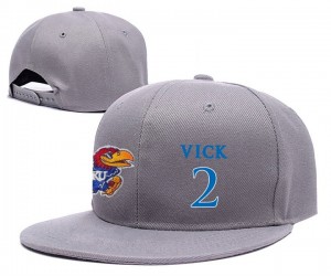 Lagerald Vick Kansas Jayhawks Adjustable Snapback Hat Gray #2 NCAA 