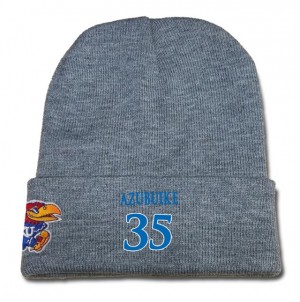 Top Of The World College Gray #35 Udoka Azubuike Kansas Jayhawks Player Knit Beanie