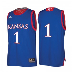 Men's Kansas Jayhawks #1 Royal 2017 March Madness Basketball Tank Top Jersey