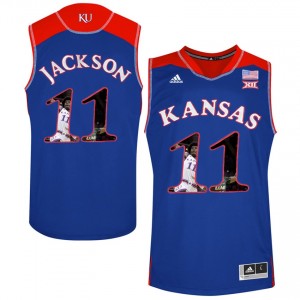 Kansas Jayhawks Josh Jackson #11 Men's NCAA with Player Pictorial Basketball Jersey - Royal