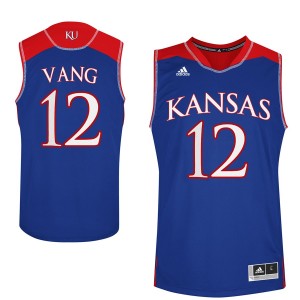 Kansas Jayhawks Tucker Vang #12 Men's NCAA Player Basketball Performance Jersey - Royal