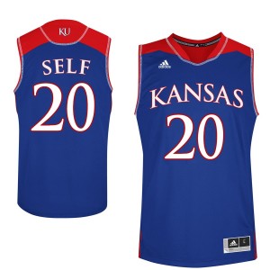 Player Men's Royal NCAA Basketball #20 Tyler Self Kansas Jayhawks Performance Jersey