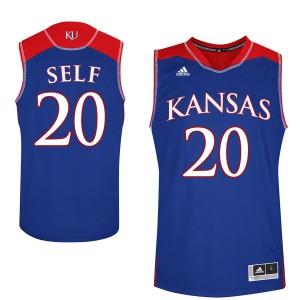 Player Men's Royal NCAA Basketball #20 Tyler Self Kansas Jayhawks Performance Jersey