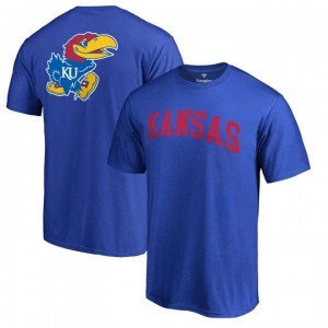 Men's Kansas Jayhawks T-shirt Royal NCAA 2017 New Season Primetime Team Logo 