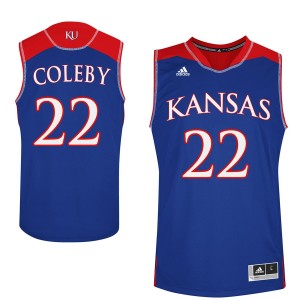 Kansas Jayhawks Dwight Coleby #22 Men's NCAA Player Basketball Performance Jersey - Royal