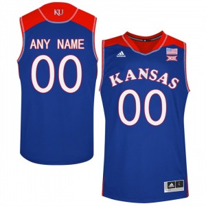 Name And Number Customized Men's Royal Basketball Kansas Jayhawks Jersey