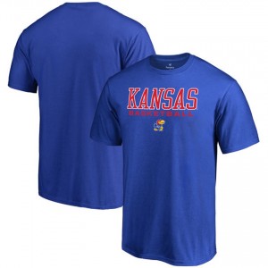 Men's Kansas Jayhawks T-shirt Royal Team Logo True Sport NCAA Basketball 