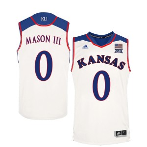 #0 Men's Frank Mason III Kansas Jayhawks Performance Jersey White Player NCAA Basketball 