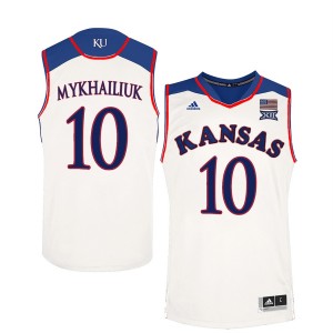 #10 Sviatoslav Mykhailiuk White Men's Player Basketball NCAA Kansas Jayhawks Performance Jersey