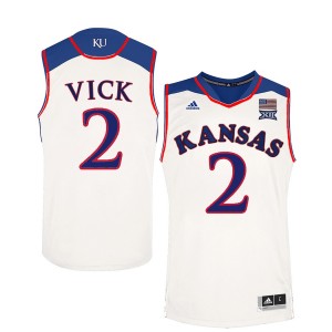 #2 Lagerald Vick White Men's Player Basketball NCAA Kansas Jayhawks Performance Jersey