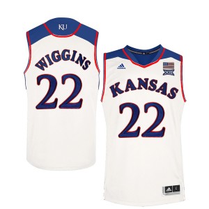 Player Men's White NCAA Basketball #22 Andrew Wiggins Kansas Jayhawks Performance Jersey