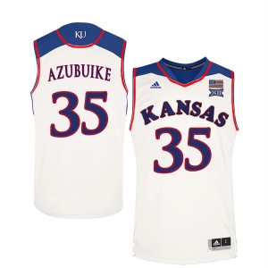 Player Men's White NCAA Basketball #35 Udoka Azubuike Kansas Jayhawks Performance Jersey