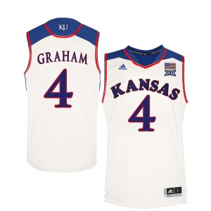Kansas Jayhawks Devonte Graham #4 Men's NCAA Player Basketball Performance Jersey - White