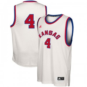 S-3XL NCAA Kansas Jayhawks #4 Men's Cream Hardwood Classics Jersey