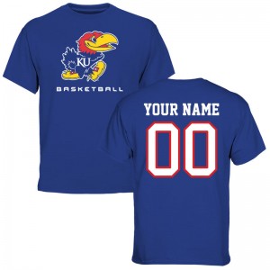 Men's Kansas Jayhawks Royal Customized Customized Basketball T-shirt