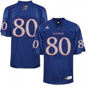 #80 Youth Kansas Jayhawks Jersey Royal Blue NCAA Football 