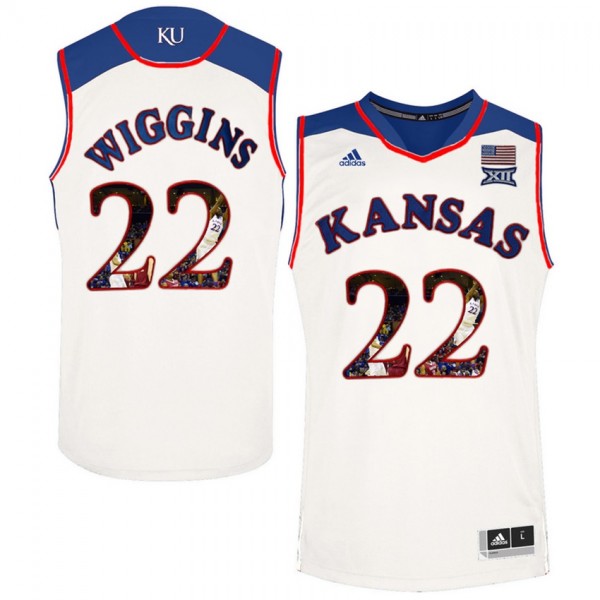 Men's Andrew Wiggins Kansas Jayhawks Jersey White #22 NCAA Basketball with  Player Pictorial - Shop by Player,Shop by Player/Andrew Wiggins Kansas  Jersey